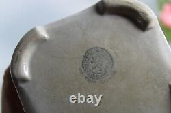 Pair antique Signed Mouzin lecat nimy 1900 porcelain pitcher ewer vase butterfly