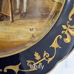 Pair of 19thc Signed Handpainted Plates Sevres Marks