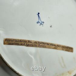 Pair of 19thc Signed Handpainted Plates Sevres Marks