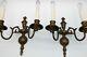 Pair Of 2-branch E F Caldwell & Co Wall Lights, Sconces. Signed Bronze Rewired