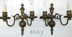 Pair of 2-Branch E F Caldwell & Co Wall Sconces. Signed Bronze Rewired