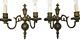 Pair Of 2-branch E F Caldwell & Co Wall Sconces. Signed Bronze Rewired