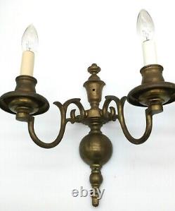 Pair of 2-Branch E F Caldwell & Co Wall Sconces. Signed Bronze Rewired