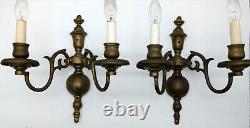 Pair of 2-Branch E F Caldwell & Co Wall Sconces. Signed Bronze Rewired