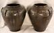 Pair Of Antique 19th Century Signed Meiji Period Bronze Champleve Vases