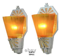 Pair of Antique Art Deco Streamline Sconces Signed by Beardslee ANT-1041