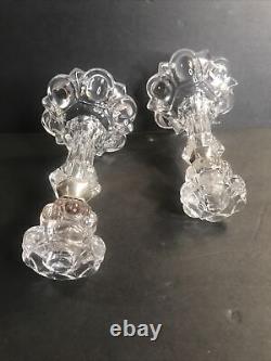 Pair of Antique Baccarat candle holder/Signed/Crystal Candlestick/France C. 1940