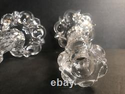 Pair of Antique Baccarat candle holder/Signed/Crystal Candlestick/France C. 1940