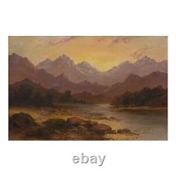 Pair of Antique British School Scottish Highland Landscape Paintings, 19th C