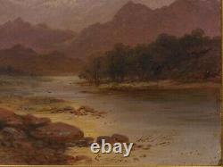 Pair of Antique British School Scottish Highland Landscape Paintings, 19th C