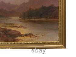 Pair of Antique British School Scottish Highland Landscape Paintings, 19th C