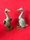 Pair Of Antique Chinese Export Porcelain Celadon Ducks 23cm Green Glaze