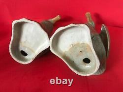 Pair of Antique Chinese Export Porcelain Celadon Ducks 23cm Green Glaze