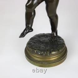 Pair of Antique Clodion Bronze Cherub Musician Sculptures Signed C1880