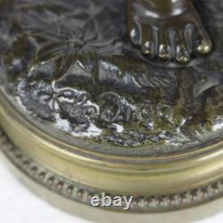 Pair of Antique Clodion Bronze Cherub Musician Sculptures Signed C1880