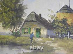 Pair of Antique French Original Landscapes- Oil on Artist Board Signed/Framed