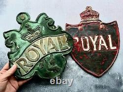 Pair of Antique Metal Royal Fire Insurance Plaques