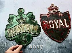Pair of Antique Metal Royal Fire Insurance Plaques