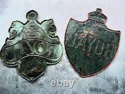 Pair of Antique Metal Royal Fire Insurance Plaques