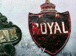 Pair of Antique Metal Royal Fire Insurance Plaques
