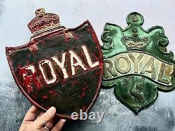 Pair of Antique Metal Royal Fire Insurance Plaques