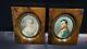 Pair Of Antique Miniature Portraits Of Napoleon & A Lady, Signed