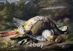 Pair of Antique Nature Morte Oil Paintings Signed Salvador Pla Dated 1880