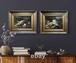 Pair of Antique Nature Morte Oil Paintings Signed Salvador Pla Dated 1880