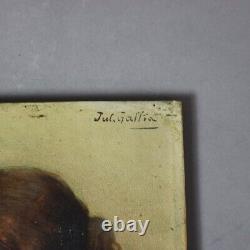 Pair of Antique Oil on Board Portraits of Women Signed By Jul Gallin C1890