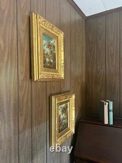 Pair of Antique Otto Van Thoren Original Signed Oil Paintings Framed 1800s