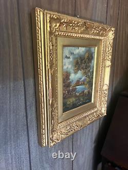 Pair of Antique Otto Van Thoren Original Signed Oil Paintings Framed 1800s