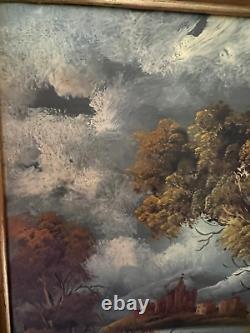 Pair of Antique Otto Van Thoren Original Signed Oil Paintings Framed 1800s