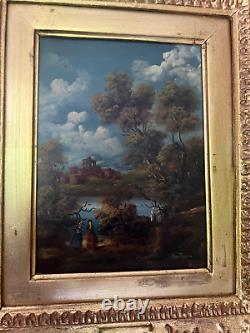 Pair of Antique Otto Van Thoren Original Signed Oil Paintings Framed 1800s