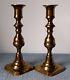 Pair Of Antique Rostand Solid Brass Candle Sticks 8½ Tall Signed Heavy