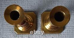 Pair of Antique ROSTAND SOLID BRASS CANDLE STICKS 8½ Tall Signed Heavy