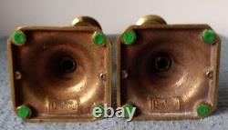 Pair of Antique ROSTAND SOLID BRASS CANDLE STICKS 8½ Tall Signed Heavy