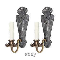 Pair of Antique Two-Tone Sconces, Signed S&A, NSP1713