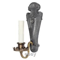 Pair of Antique Two-Tone Sconces, Signed S&A, NSP1713