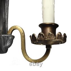 Pair of Antique Two-Tone Sconces, Signed S&A, NSP1713