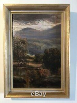 Pair of Antique vintage gilt framed original signed oil paintings