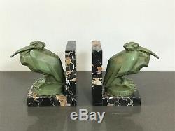 Pair of Art Deco Pelican Bookends signed L. Artus (Max Le Verrier)