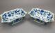 Pair Of Chinese Blue & White Octagon Shaped Bowls Signed 9 Inches