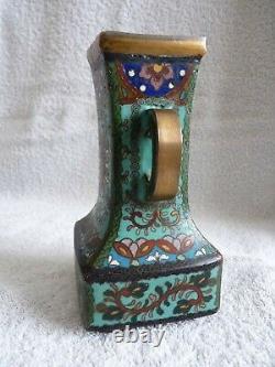 Pair of Chinese blue ground cloisonne vases marked to base RARE