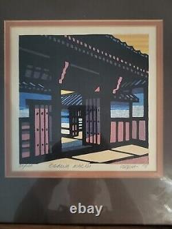 Pair of Clifton Karhu Woodblock Prints Signed & Numbered Framed Japan 1970s