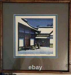 Pair of Clifton Karhu Woodblock Prints Signed & Numbered Framed Japan 1970s