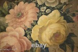 Pair of French Antique / Vintage Oil Paintings Floral Still Life Signed Corbe