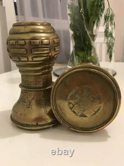 Pair of Genuine Antique Chinese Brass Vase from Circa 1800s