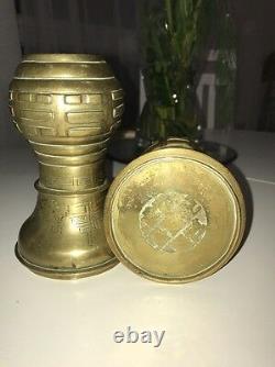 Pair of Genuine Antique Chinese Brass Vase from Circa 1800s