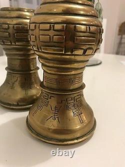 Pair of Genuine Antique Chinese Brass Vase from Circa 1800s