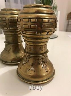 Pair of Genuine Antique Chinese Brass Vase from Circa 1800s